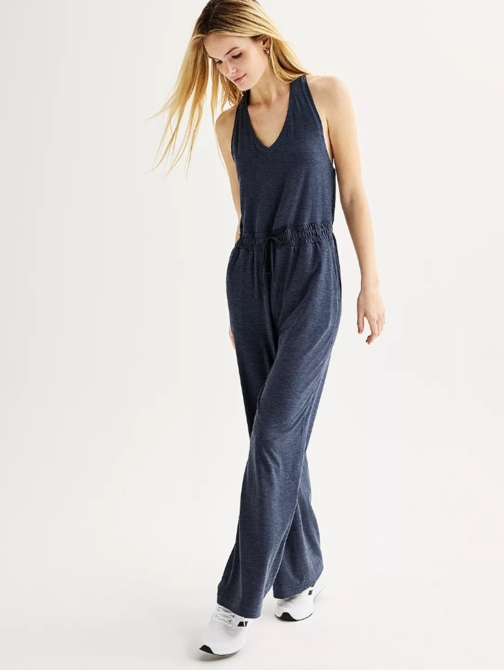 Women's FLX Wander Cinch Waist Black Jumpsuit With Pockets Size Small